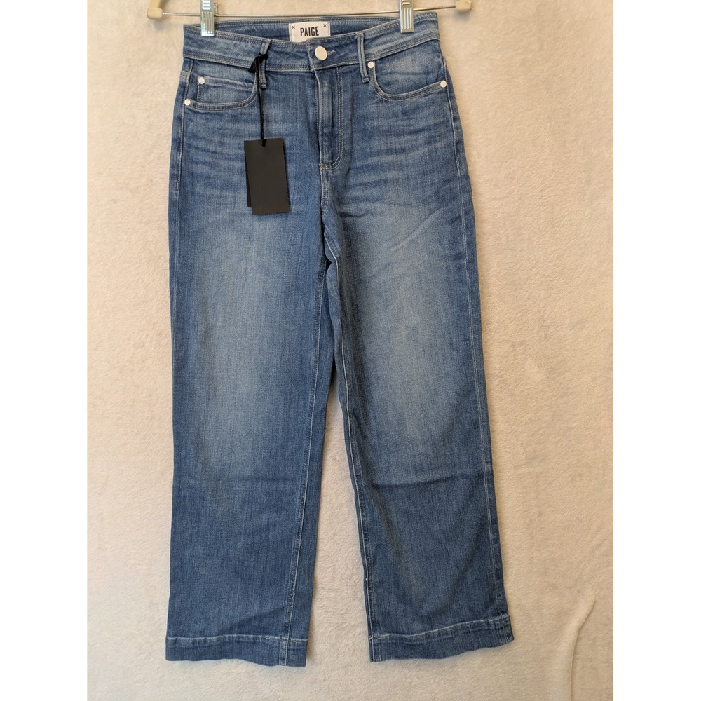 NEW Paige Nellie Jeans Women's 24 Blue‎ High Rise Wide Leg Light Wash Denim